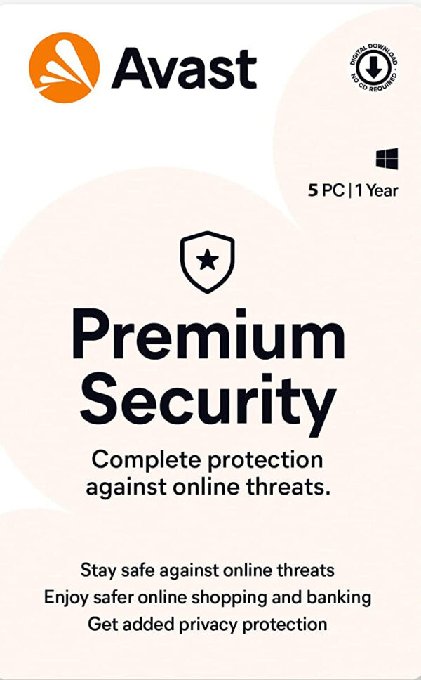 Avast Premium Security 5 Devices 1 Year Windows/Mac/Android/iOS